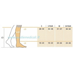 Tabella misure circonferenze Gambaletti Traditional 504 A-D Sigvaris Classe 3