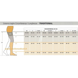 Tabella misure Calza Autoreggente Traditional 503 A-G Sigvaris Classe 2