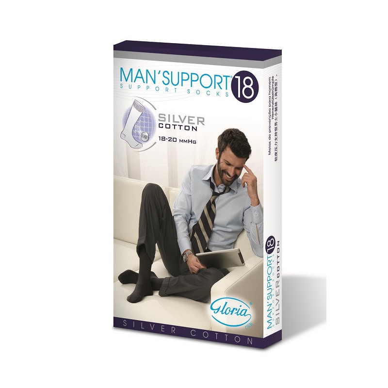 Gambaletti uomo Man'Support 18 Silver Cotton