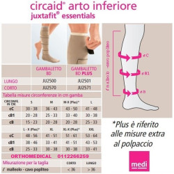circaid juxtafit essentials - TABELLA MISURE