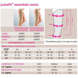 Circaid Juxtafit Essentials Coscia TABELLA MISURE