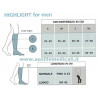 Tabella misure Gambaletti HIGHLIGHT for men 15/20 mmHg