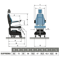 CARROZZINA ELEVABILE SUPREMA SUPER TGR