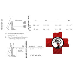 Tabella misure Gambaletti Sigvaris Highlight Mariniere for Women 15-20 mmHg