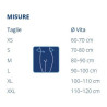 Tabella misura Corsetto semirigido con filo d'argento DORSOSILVER