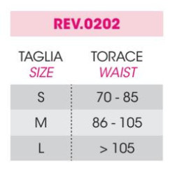 Tabella taglie Fascia Seno Revée® Belt: Stabilizzazione Ottimale per Mastoplastica Additiva