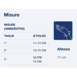 Tabella misure Polsiera Steccata Ambidestra Pediatrica: Tutore per l’Immobilizzazione del Polso