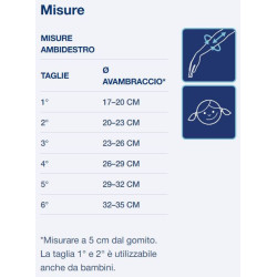 Tabella taglie Gomitiera in tessuto elastico con pressore in silicone Emotion