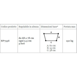 DEAMBULATORE PIEGHEVOLE LARGHEZZA 60 CON 4 RUOTE PIROETTANTI