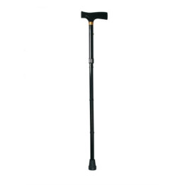 BASTONE IN ALLUMINIO ANODIZZATO COLORE NERO PIEGHEVOLE DA VAGGIO