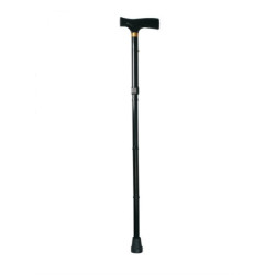 BASTONE IN ALLUMINIO ANODIZZATO COLORE NERO PIEGHEVOLE DA VAGGIO